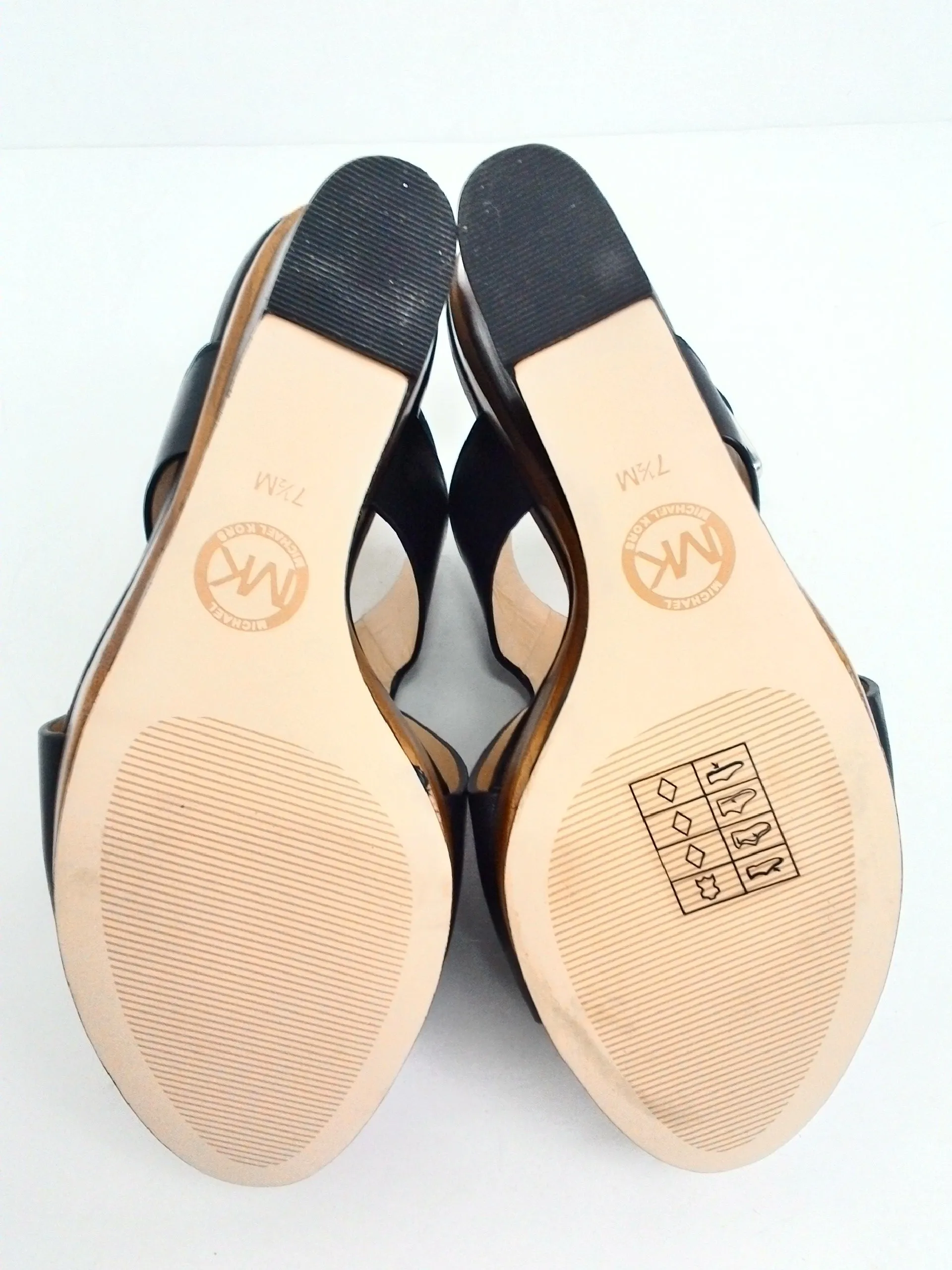 Michael Kors Women's Black Leather Wedges Size 7.5 M