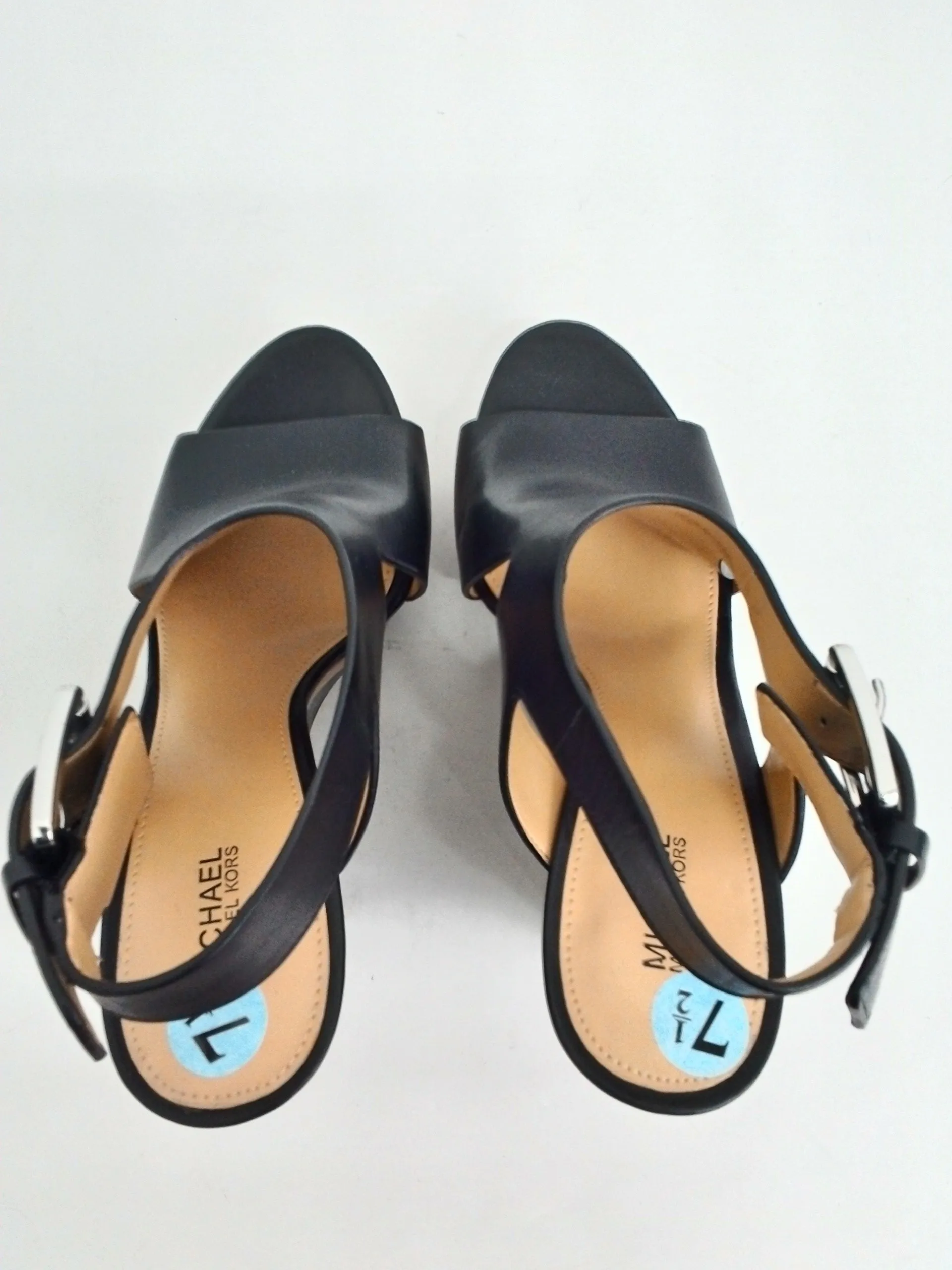 Michael Kors Women's Black Leather Wedges Size 7.5 M