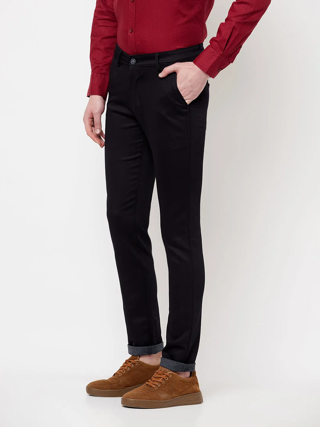 Navy Blue Casual Trousers
