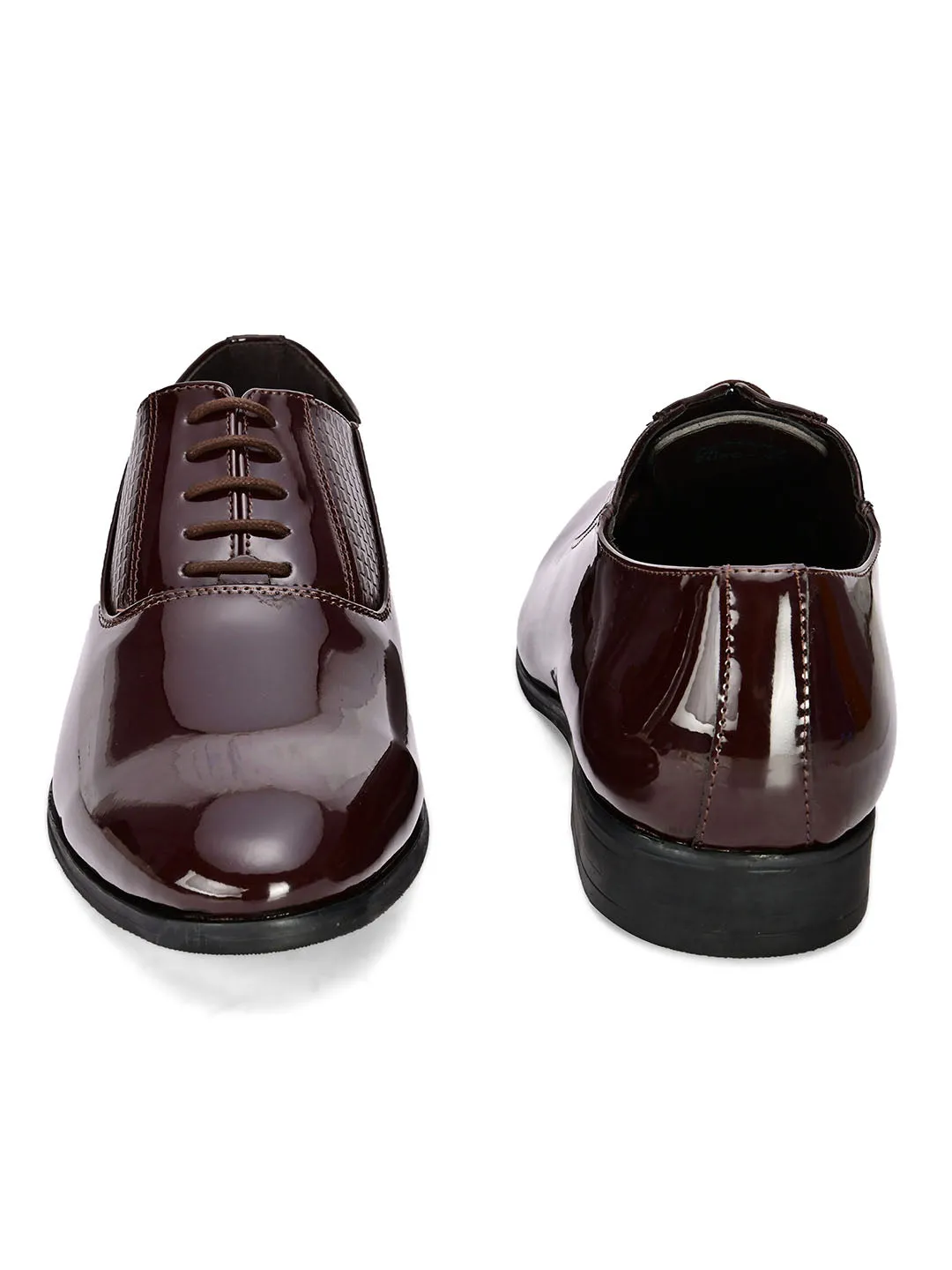 OJ Brown Patent Derby Shoes