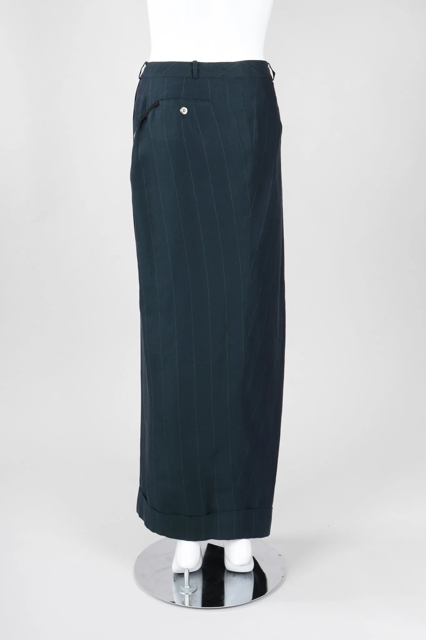 Pinstripe Wrap Trouser Skirt