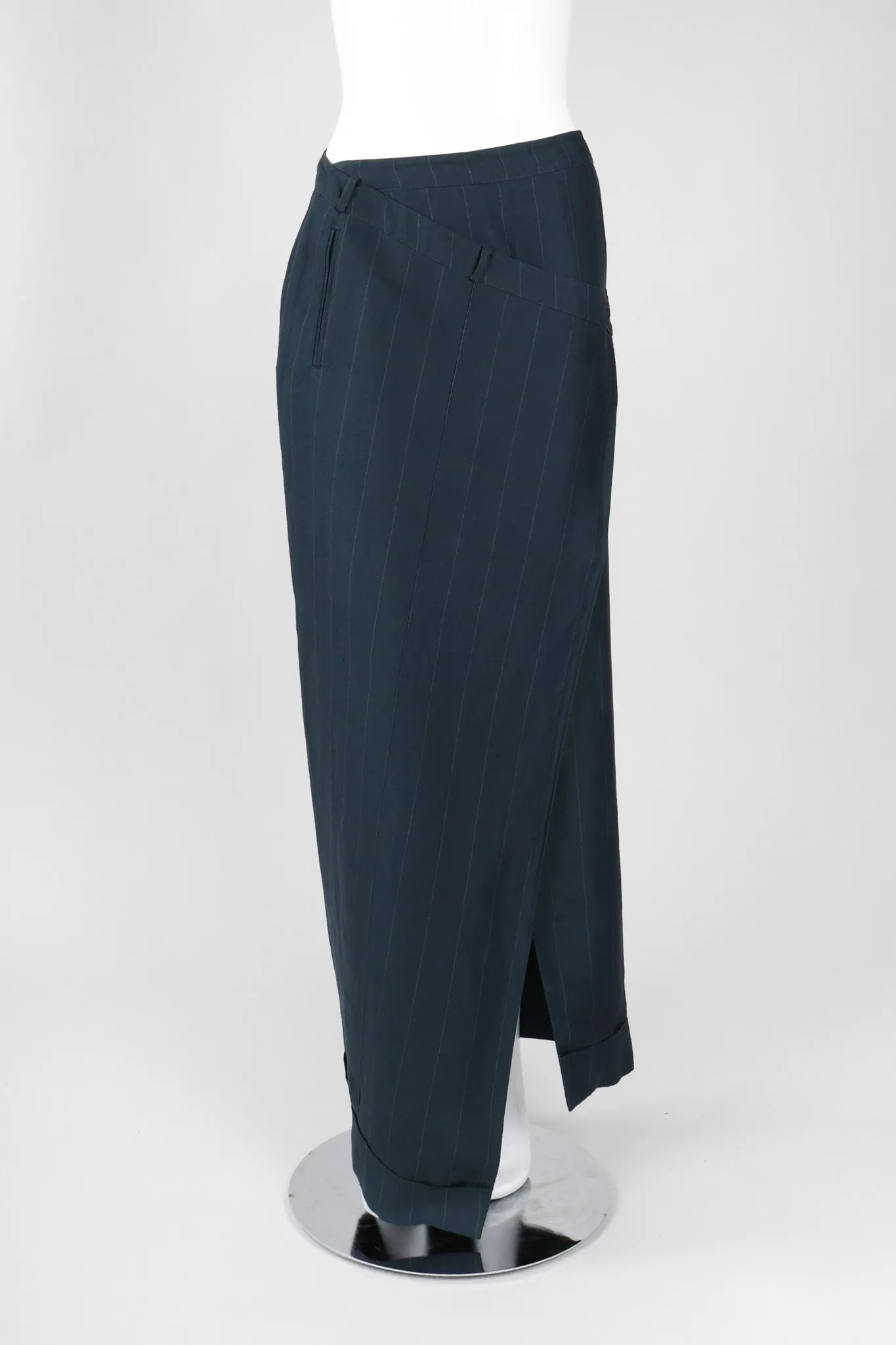 Pinstripe Wrap Trouser Skirt