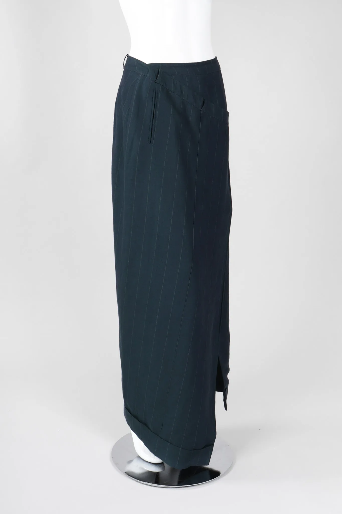 Pinstripe Wrap Trouser Skirt