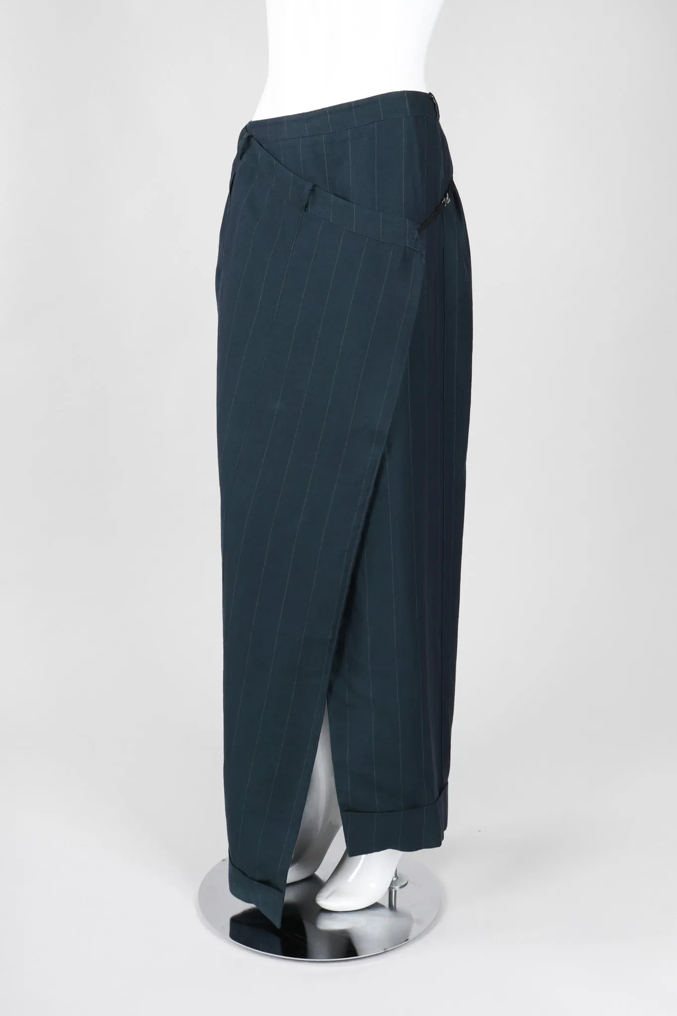 Pinstripe Wrap Trouser Skirt