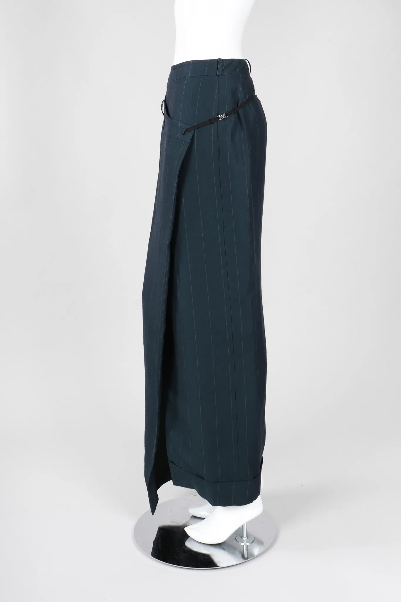Pinstripe Wrap Trouser Skirt