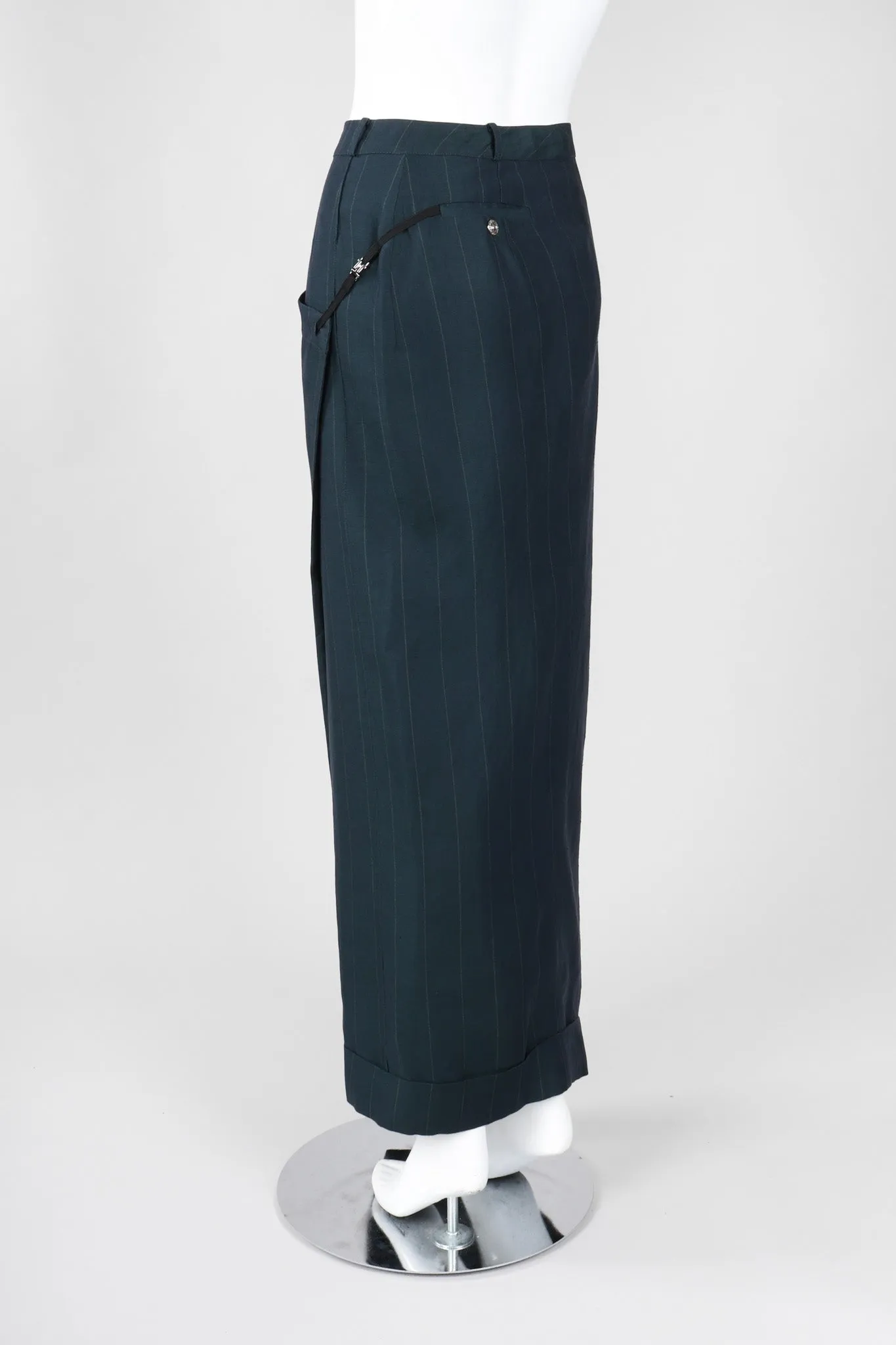 Pinstripe Wrap Trouser Skirt