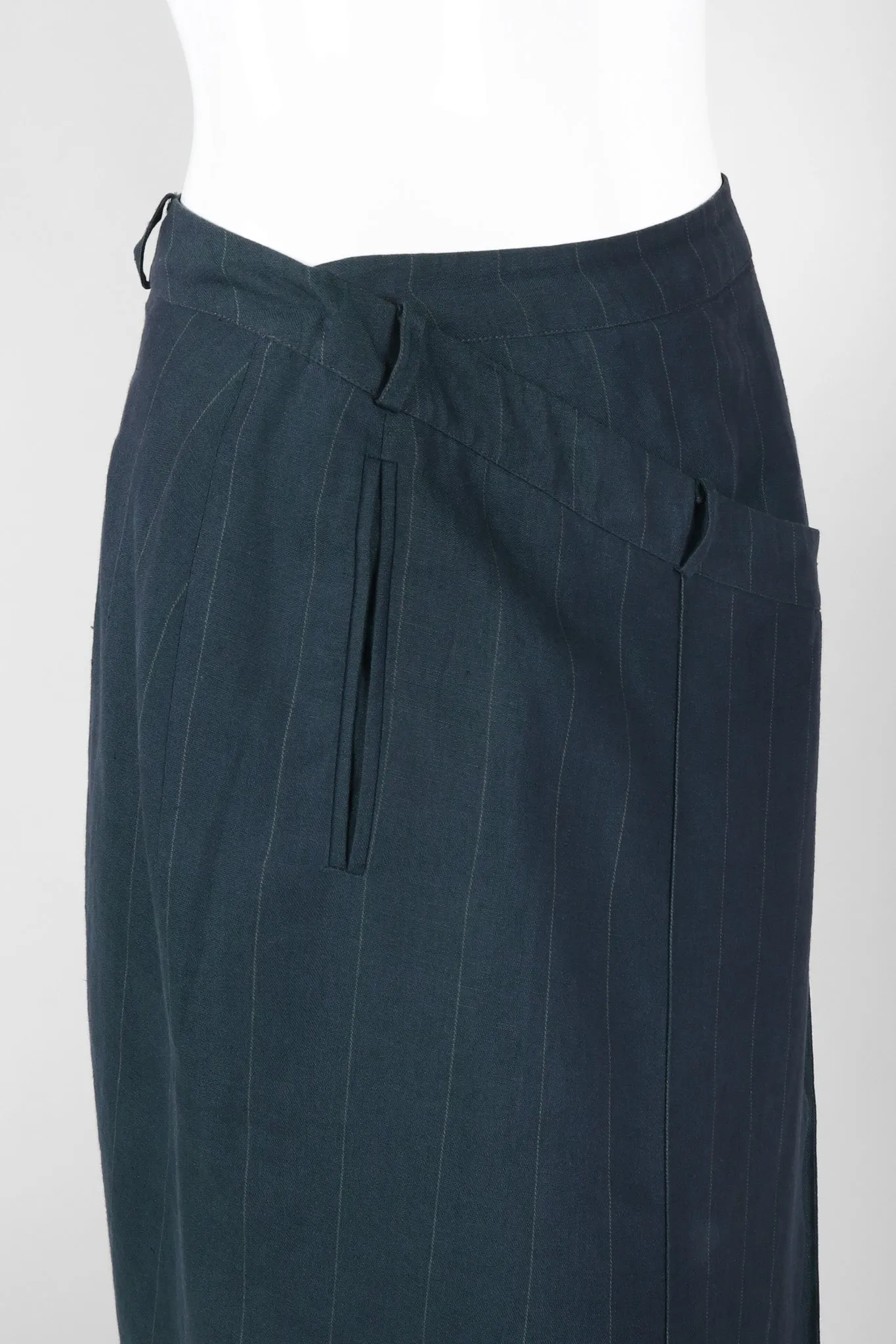 Pinstripe Wrap Trouser Skirt