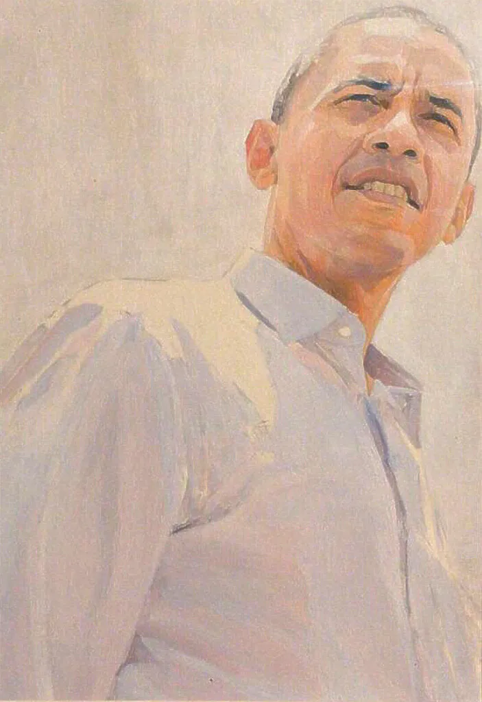 Portrait of President Obama by Gregory Cumins, Oil on Board