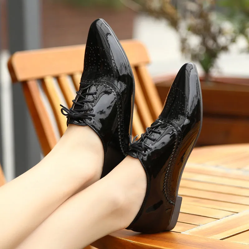 Round Toe Women Low Heels Loafers Shoes MF5450