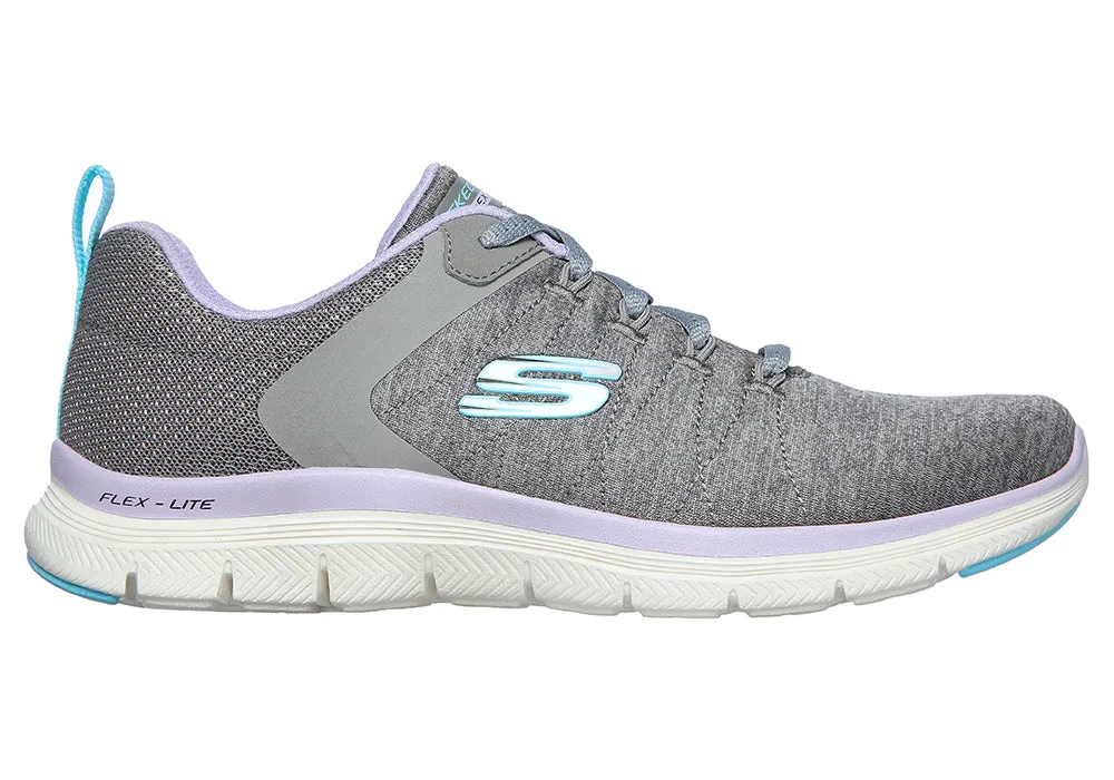 'Skechers' Women's Flex Appeal 4.0 - Grey / Lavender (Wide)