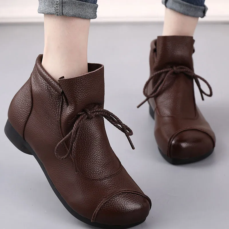 Spring Women Flexible Leather Shoes