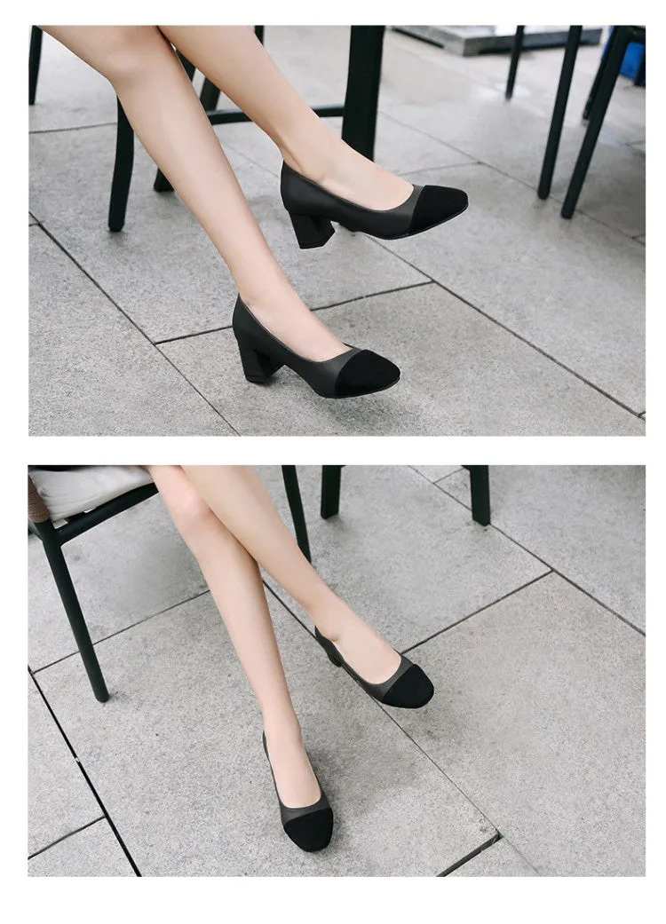 Square Toe Women Heels Dress Shoes 8547