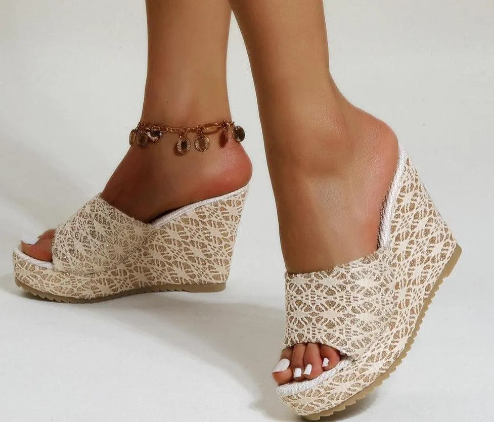 Stylish Printed Wedge Shoes