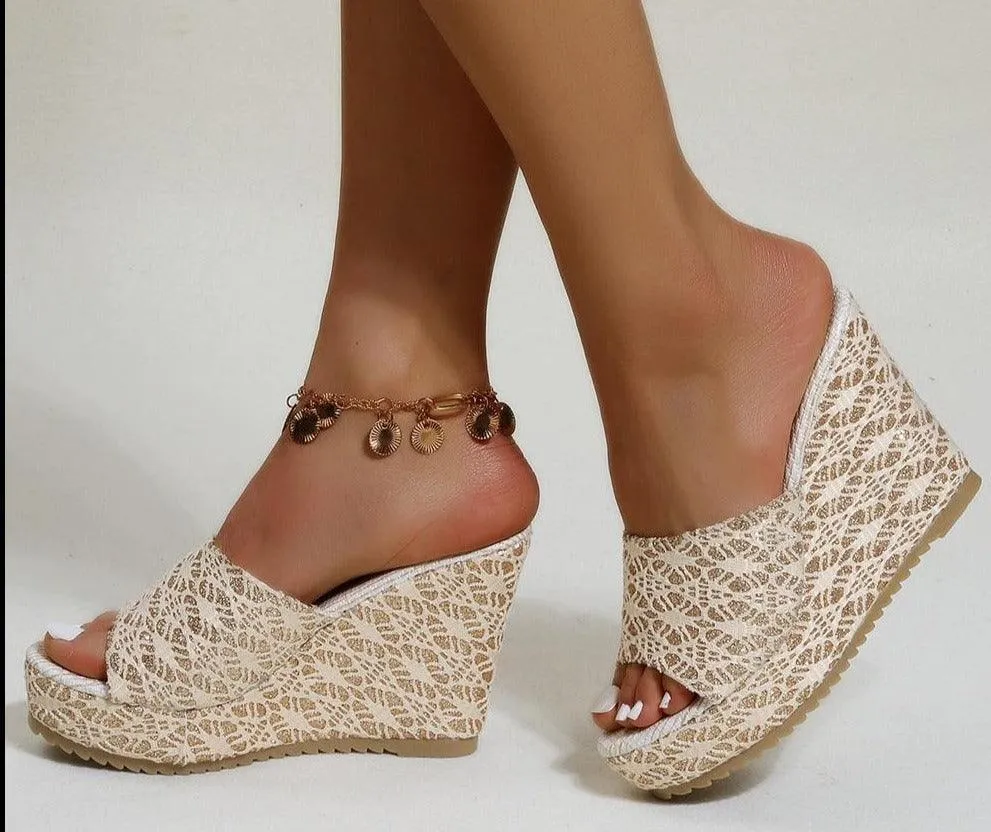 Stylish Printed Wedge Shoes