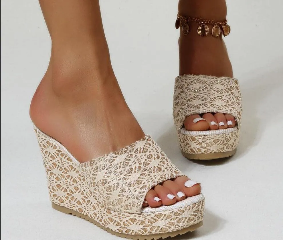 Stylish Printed Wedge Shoes