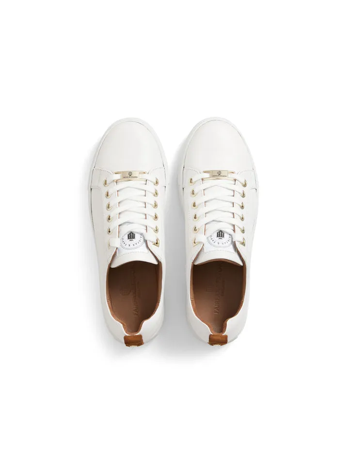 The Finchley Women's Trainer - White Leather