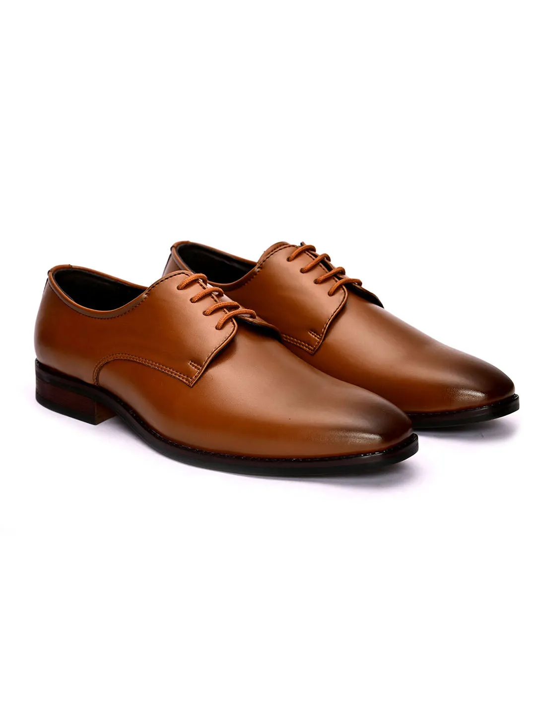 Topline Tan Derby Shoes