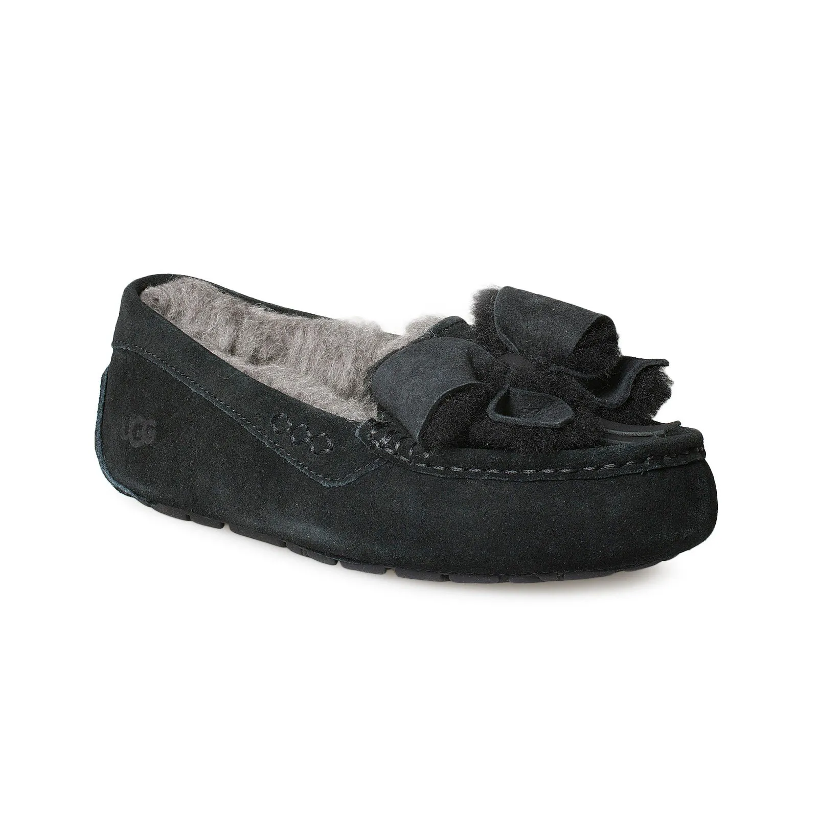 UGG Ansley Bow Black Slippers - Women's