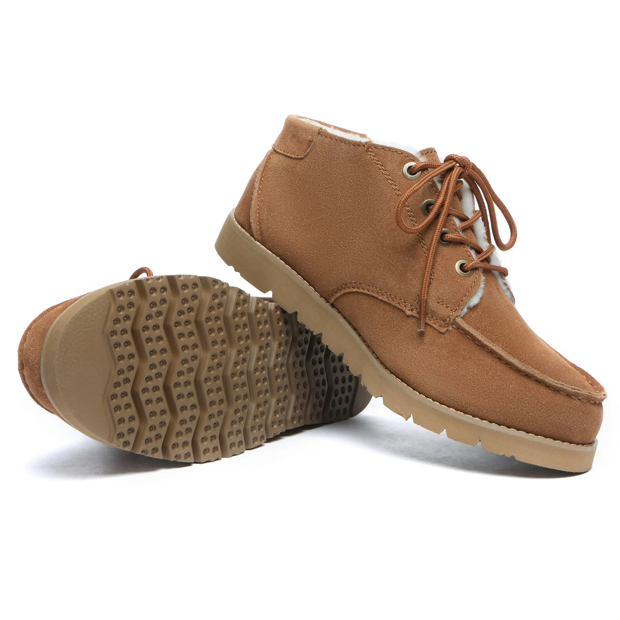 UGG Lace Up Sheepskin Men Ankle Boots