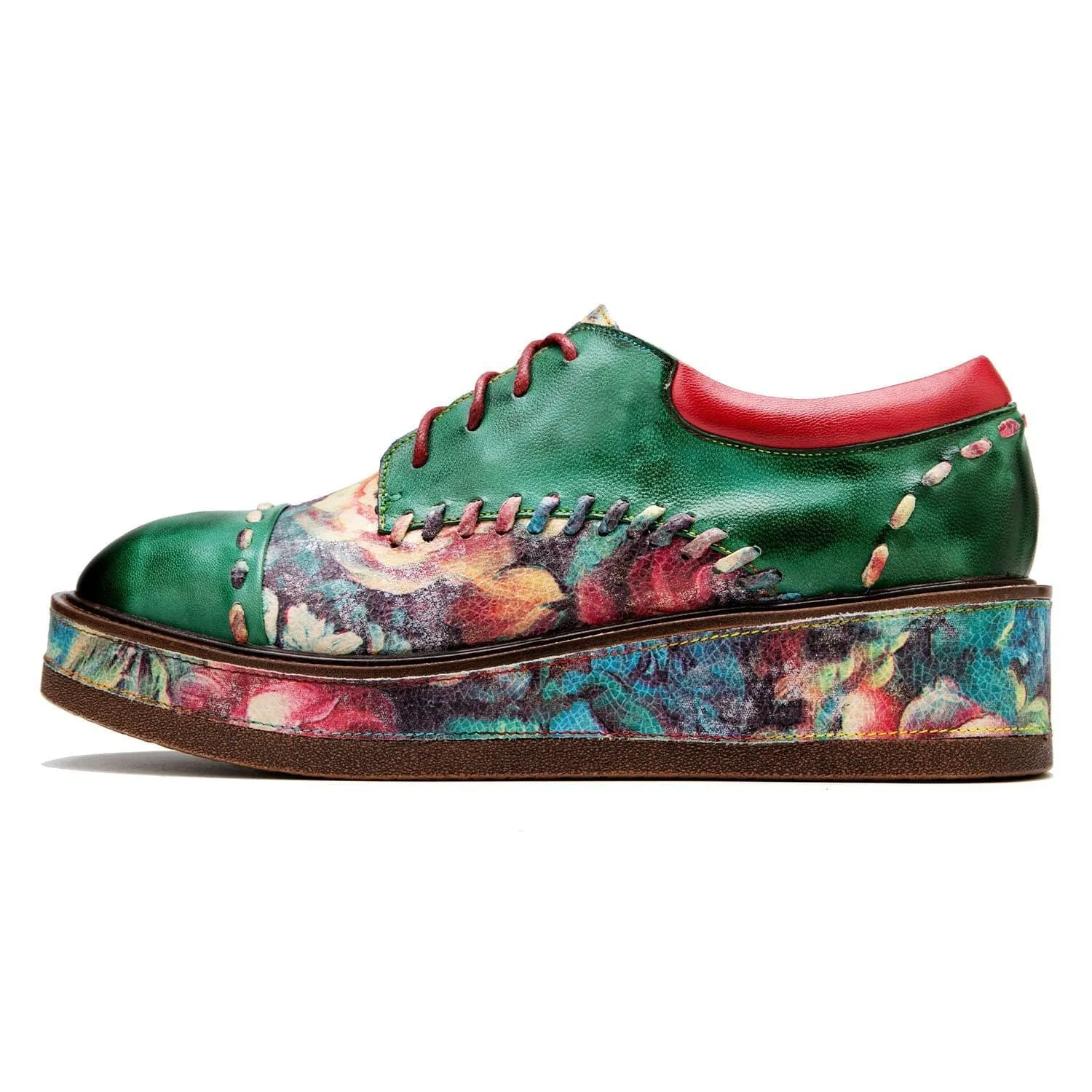 Vintage Comfy Casual Stitching Floral Oxfords Shoes
