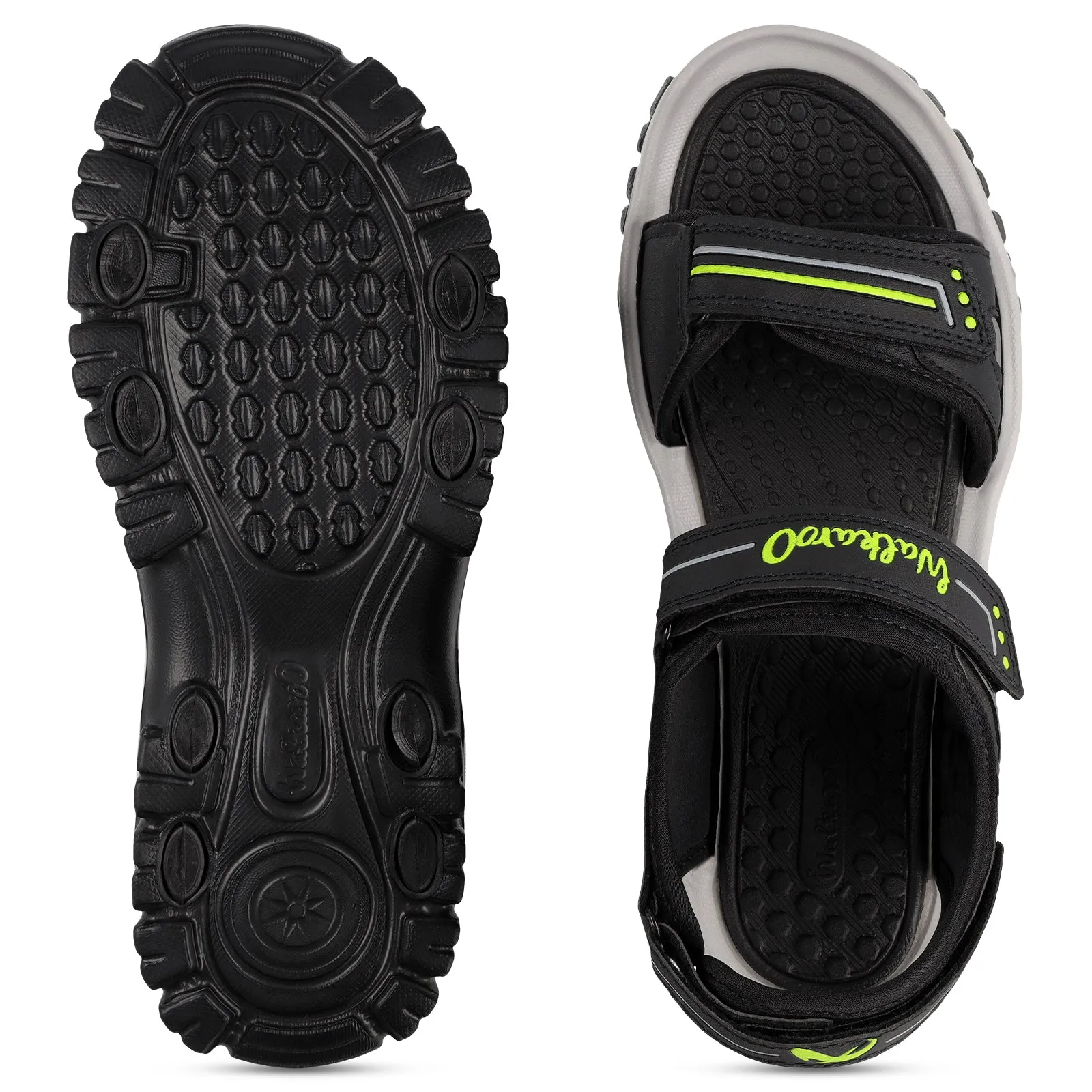 Walkaroo Men Sandal  - WC4420 Black Green