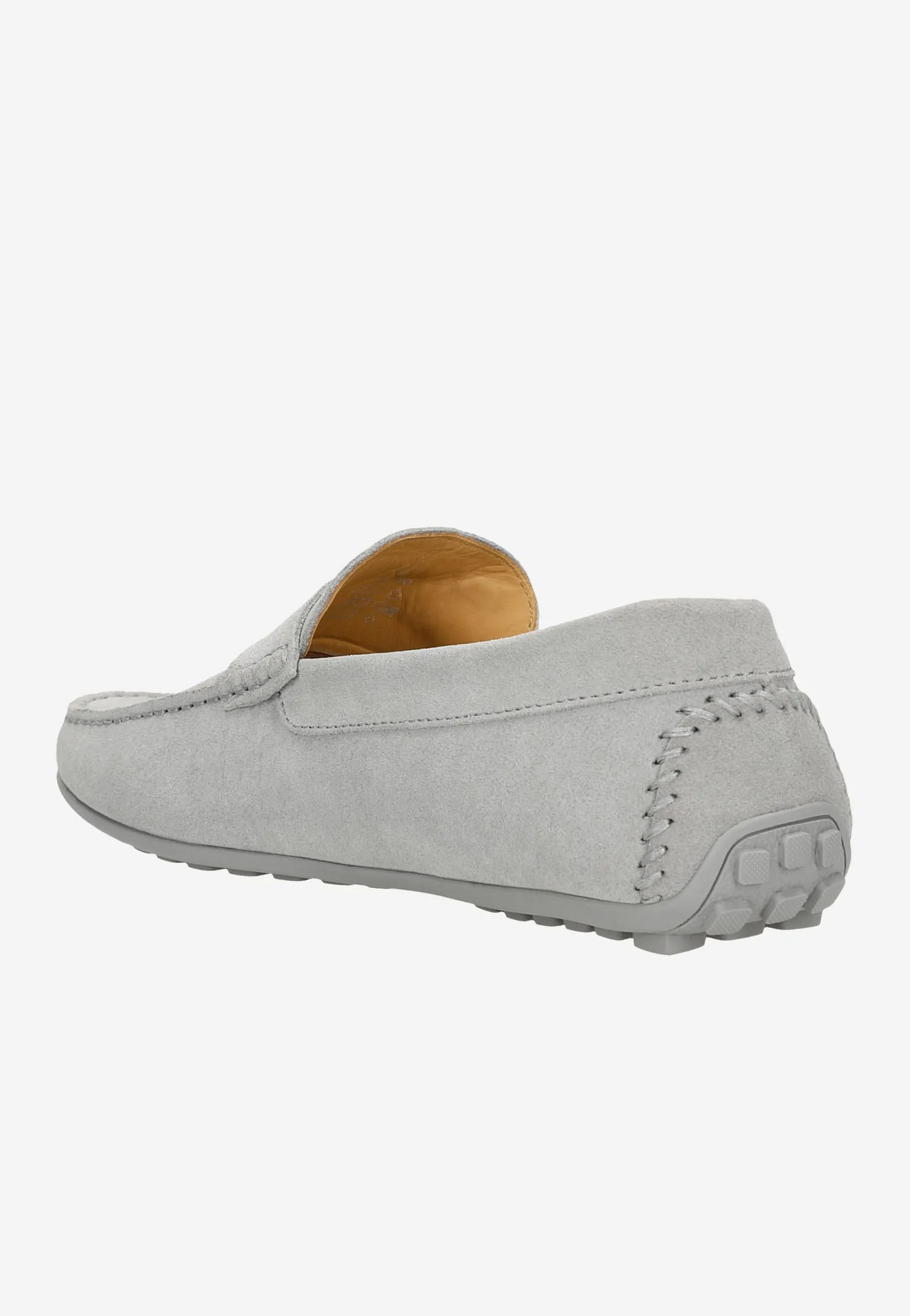 Wojas Light Gray Leather Loafers | 1011660