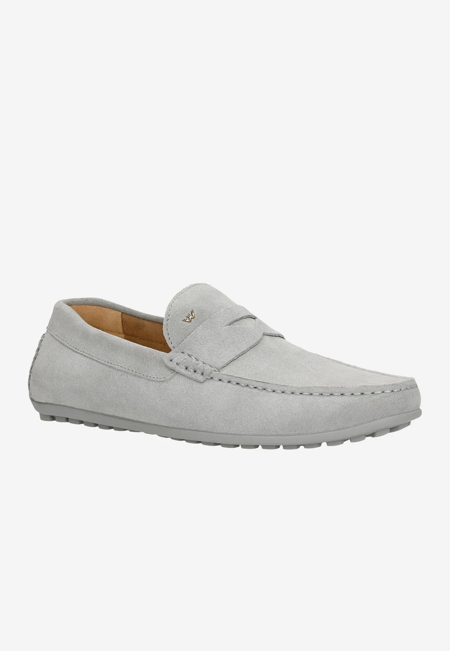 Wojas Light Gray Leather Loafers | 1011660