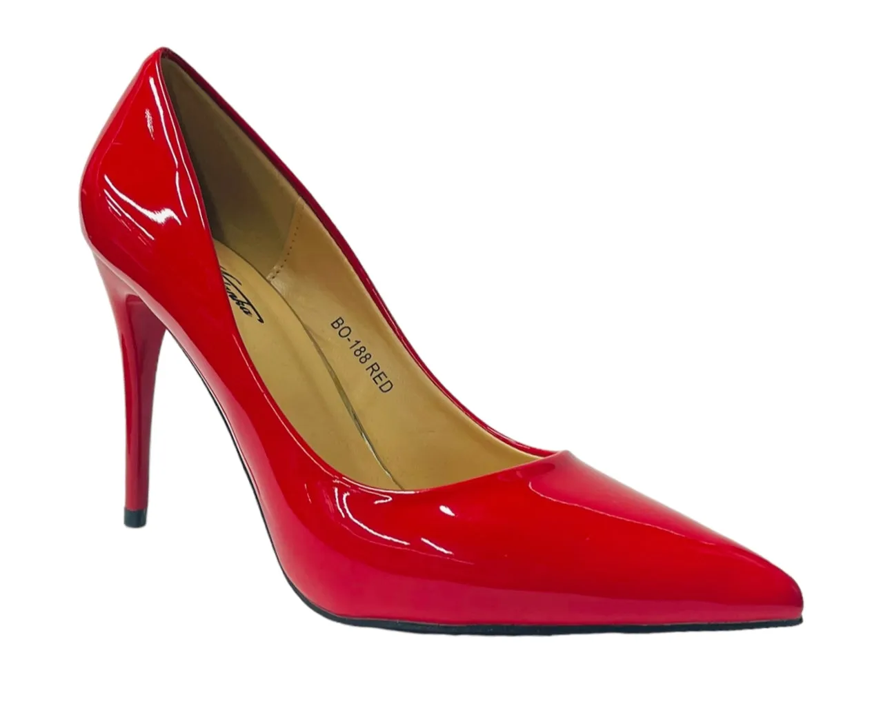 Women's Faux Patent Leather High Stiletto Heel Court Shoes