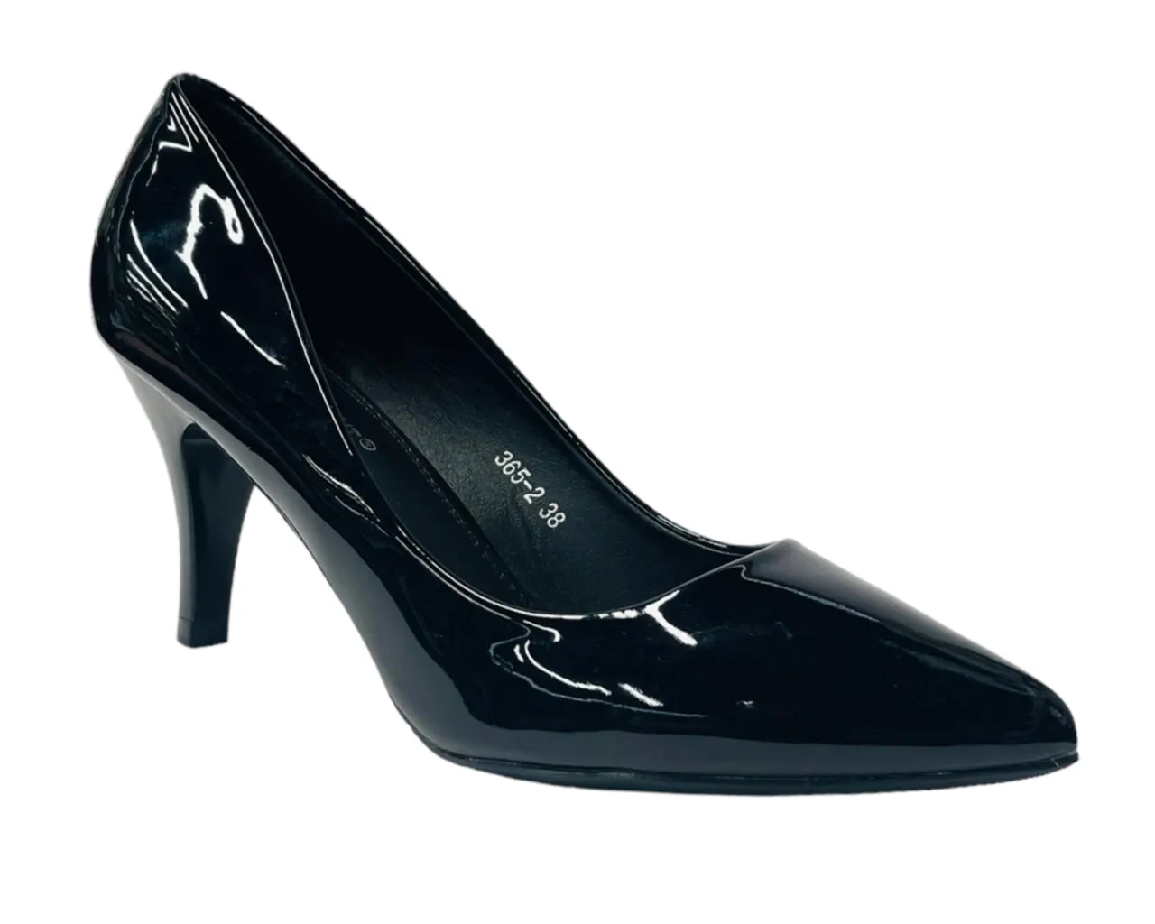 Women's Faux Patent Leather Stiletto Heel Court Shoes